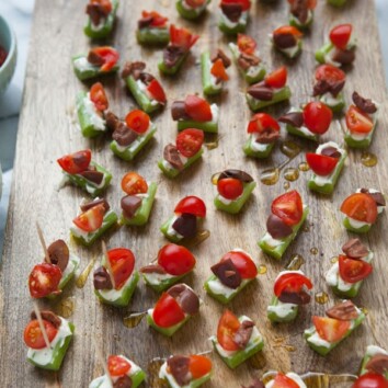 Greek Salad Celery Appetizers from thelittlekitchen.net