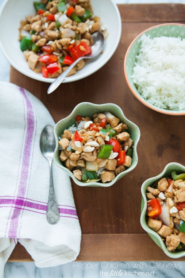 Pepper Chicken with Cashews Stir Fry from thelittlekitchen.net