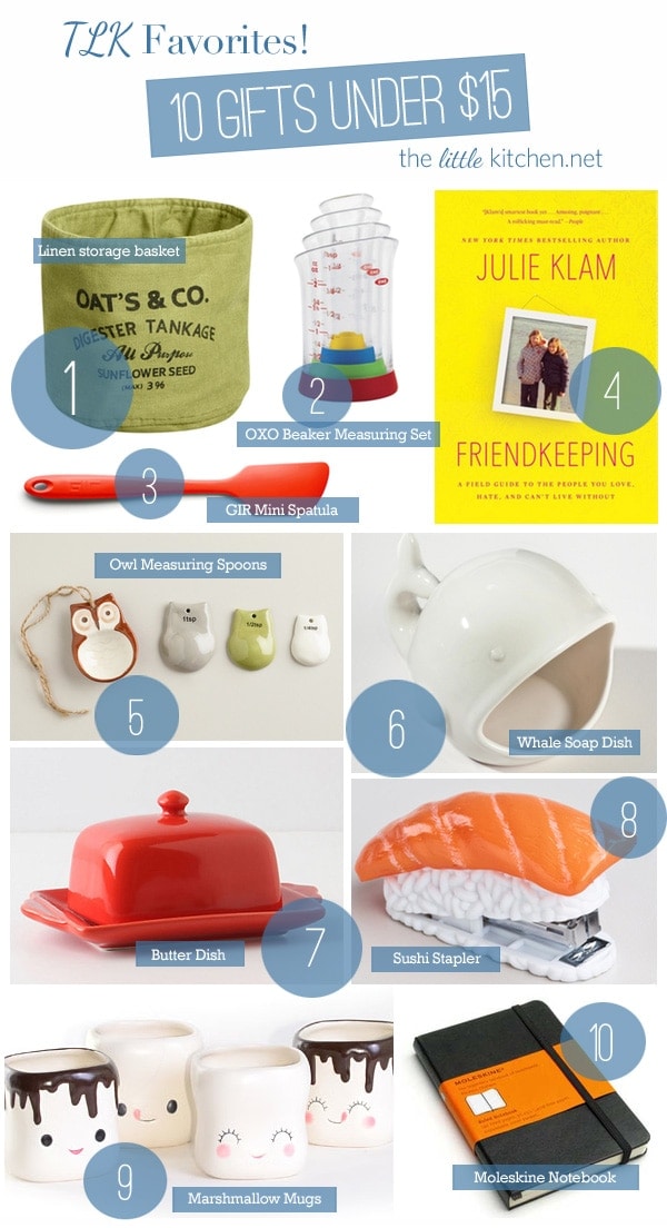 10 Gifts Under $15 from thelittlekitchen.net