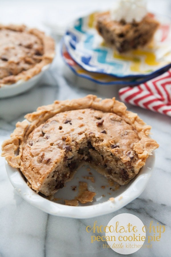 Chocolate Chip Pecan Cookie Pie from thelittlekitchen.net