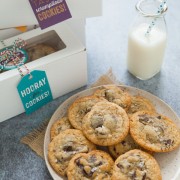 Double Chocolate Chunk Cookies with Sea Salt from thelittlekitchen.net #fbcookieswap