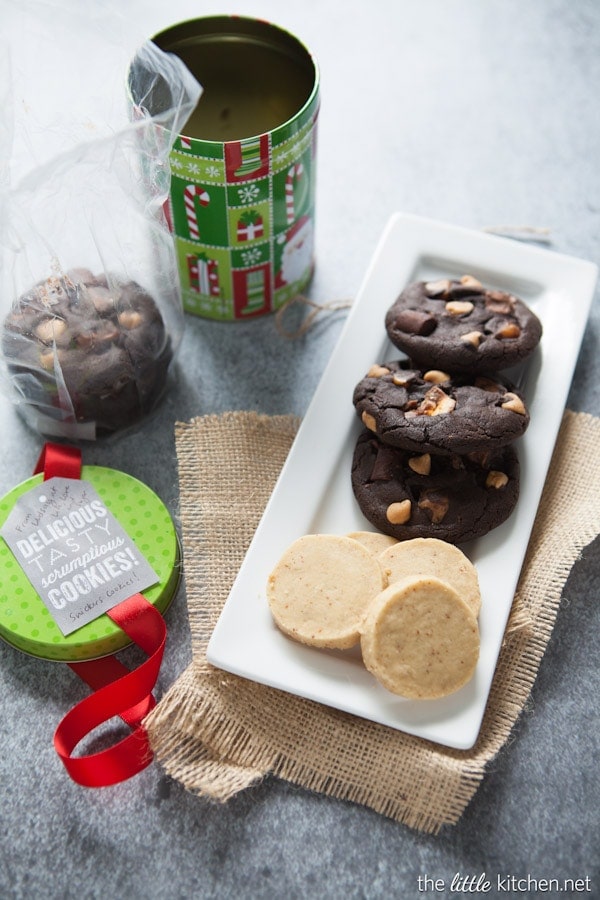 Double Chocolate Chunk Cookies with Sea Salt from thelittlekitchen.net #fbcookieswap