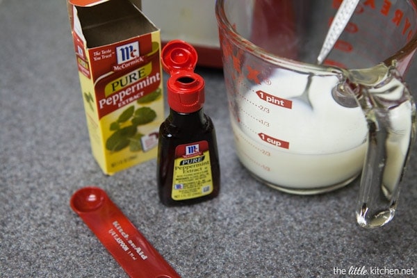 Skinny Peppermint Chocolate Chip Milkshakes from thelittlekitchen.net