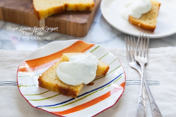 Meyer Lemon-Greek Yogurt Pound Cake from thelittlekitchen.net