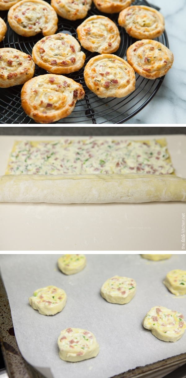 {so easy!} Cheddar and Smoked Summer Sausage Pinwheel Appetizers from thelittlekitchen.net