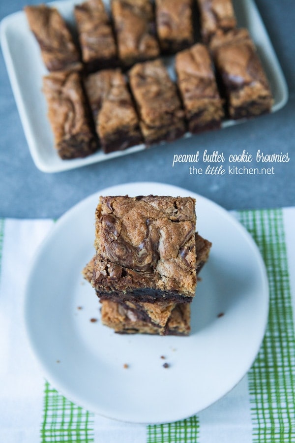 Peanut Butter Cookie Brownies from thelittlekitchen.net