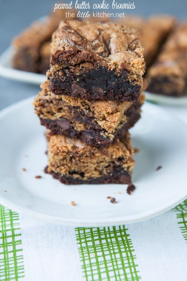 Peanut Butter Cookie Brownies from thelittlekitchen.net