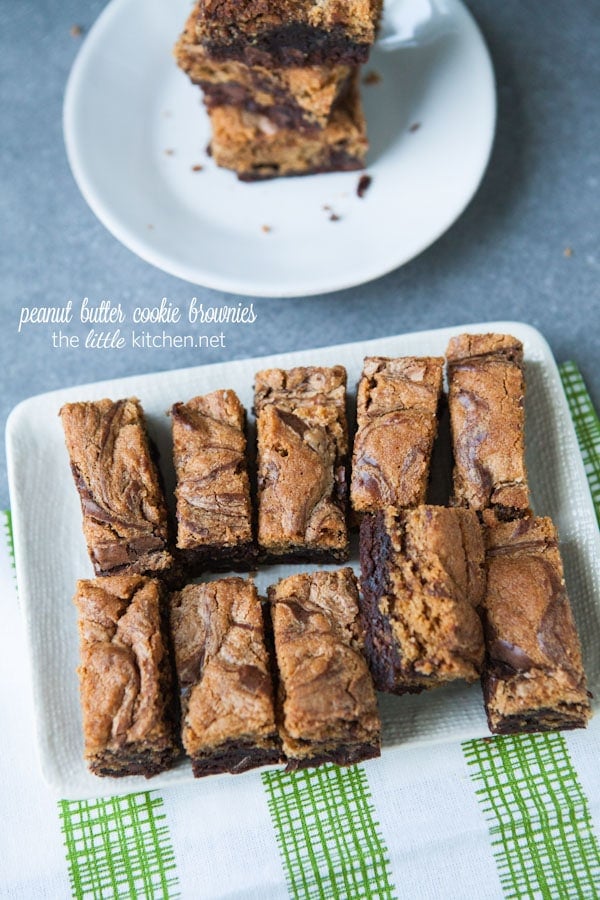 Peanut Butter Cookie Brownies from thelittlekitchen.net