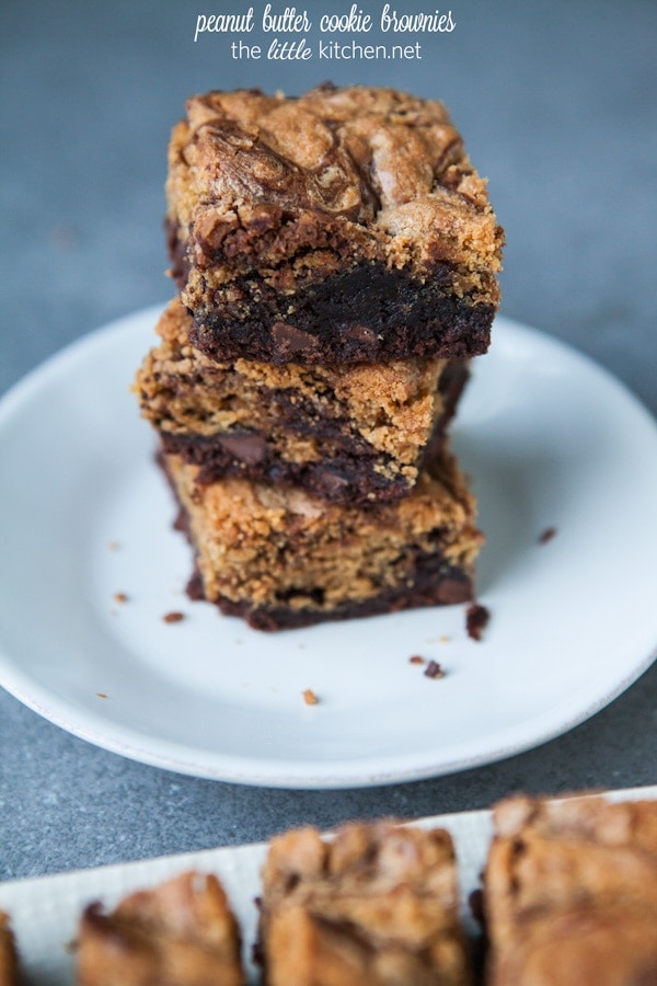 Peanut Butter Cookie Brownies from thelittlekitchen.net