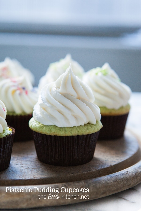 Pistachio Pudding Cupcakes from thelittlekitchen.net