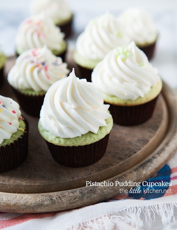 Pistachio Pudding Cupcakes from thelittlekitchen.net