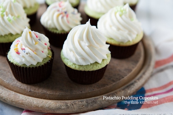 Pistachio Pudding Cupcakes from thelittlekitchen.net