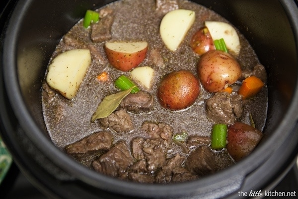 Pressure Cooker Red Wine Beef Stew from thelittlekitchen.net