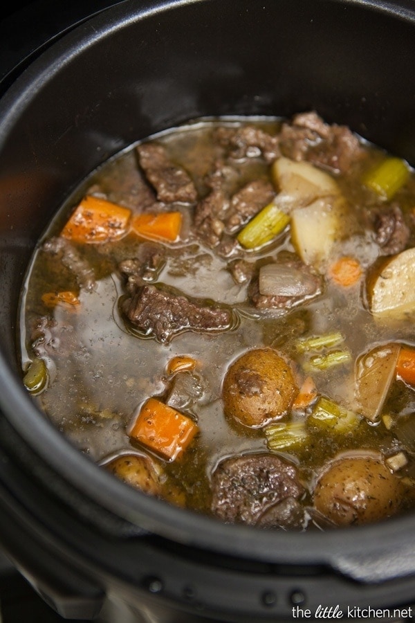 Pressure Cooker Red Wine Beef Stew from thelittlekitchen.net