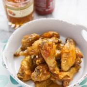 Sweet and Spicy Four Ingredient Chicken Wings from thelittlekitchen.net