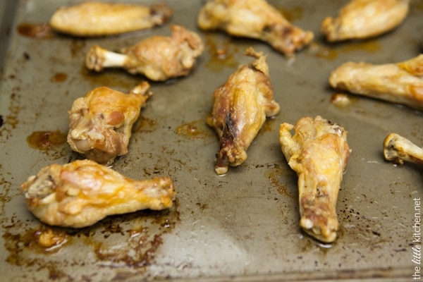 Sweet and Spicy Four Ingredient Chicken Wings from thelittlekitchen.net