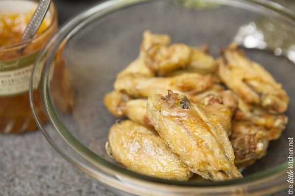 Sweet and Spicy Four Ingredient Chicken Wings from thelittlekitchen.net