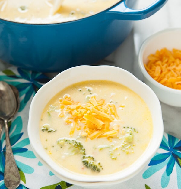 Easy Broccoli Cheddar Cheese Soup from thelittlekitchen.net
