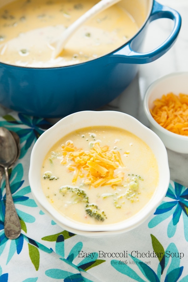 Easy Broccoli Cheddar Cheese Soup from thelittlekitchen.net