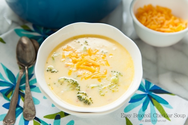 Easy Broccoli Cheddar Cheese Soup from thelittlekitchen.net