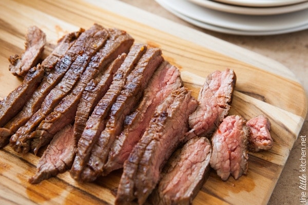 Grilled Flank Steak with Chimichurri Butter from thelittlekitchen.net