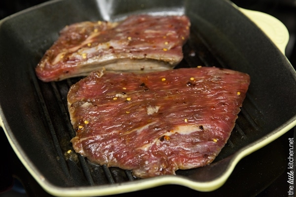 Grilled Flank Steak with Chimichurri Butter from thelittlekitchen.net