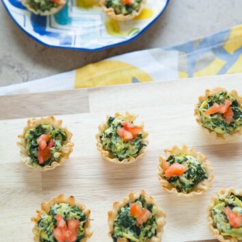 Spanakopita Bites with Goat Cheese and Artichokes from thelittlekitchen.net