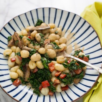 Gnocchi with Brown Butter Cream Sauce & Kale from thelittlekitchen.net