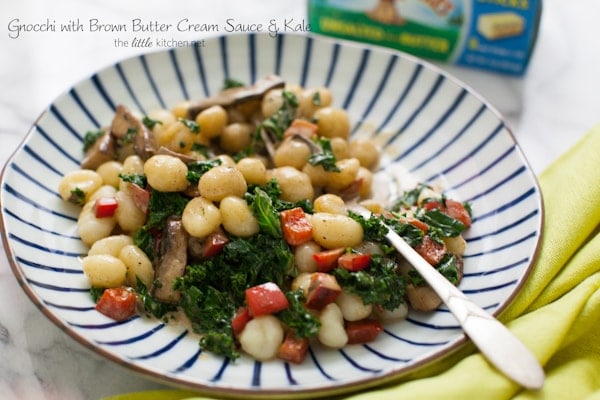 Gnocchi with Brown Butter Cream Sauce & Kale from thelittlekitchen.net