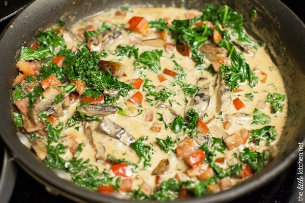 Gnocchi with Brown Butter Cream Sauce & Kale from thelittlekitchen.net