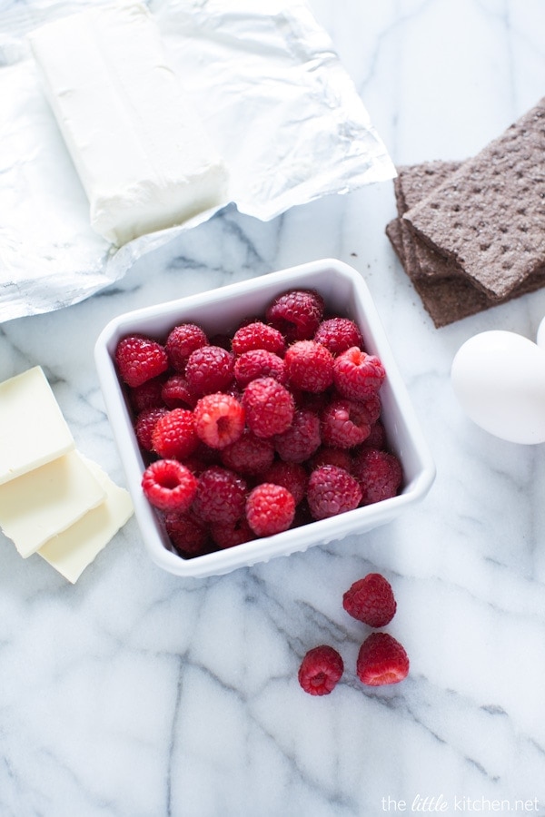 White Chocolate Raspberry Cheesecake from thelittlekitchen.net