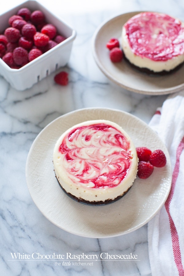 White Chocolate Raspberry Cheesecake from thelittlekitchen.net