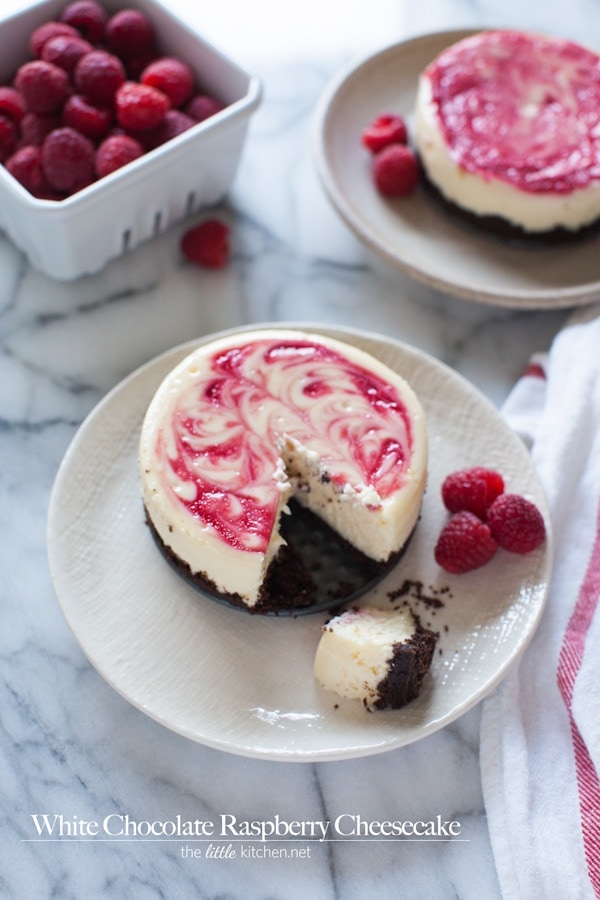 White Chocolate Raspberry Cheesecake from thelittlekitchen.net