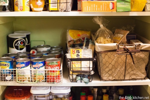 Kitchen Organizing Tip: Get rid of what you don’t need and make things that you use every day accessible in your pantry.