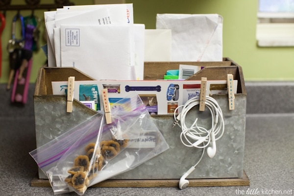 Kitchen Organizing Tip: Use a great looking mail center to relieve the clutter from daily mail.