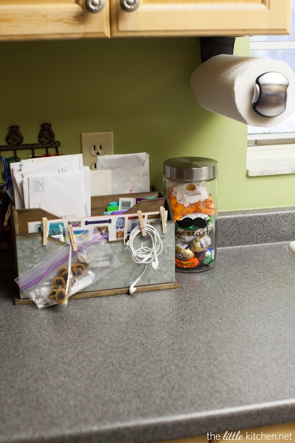 Kitchen Organizing Tip: Use a great looking mail center to relieve the clutter from daily mail.