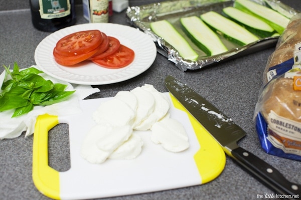 Grilled Zucchini Caprese Sandwich from thelittlekitchen.net