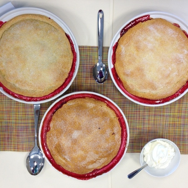 Raspberry and Stone Fruit Cobbler