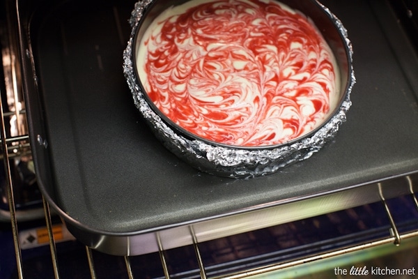 White Chocolate Raspberry Cheesecake from thelittlekitchen.net