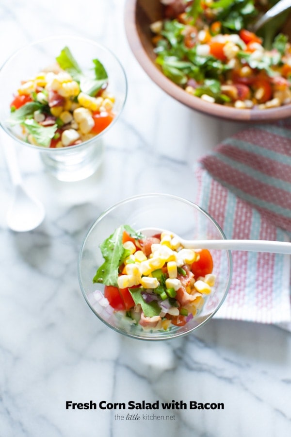 Fresh Corn Salad with Bacon from thelittlekitchen.net