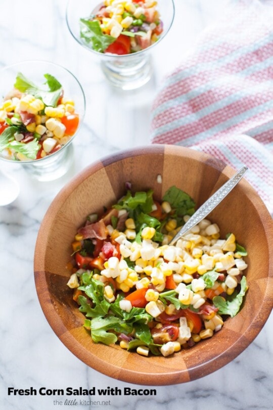 Fresh Corn Salad with Bacon from thelittlekitchen.net