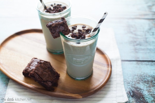 Peanut Butter and Brownie Milkshakes from thelittlekitchen.net #MilkshakeWeek