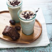 Peanut Butter and Brownie Milkshakes from thelittlekitchen.net