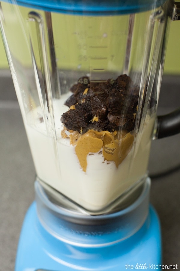 Peanut Butter and Brownie Milkshakes from thelittlekitchen.net #MilkshakeWeek