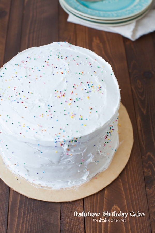 Rainbow Birthday Cake from thelittlekitchen.net