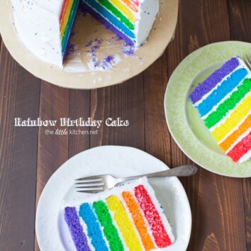 Rainbow Birthday Cake from thelittlekitchen.net