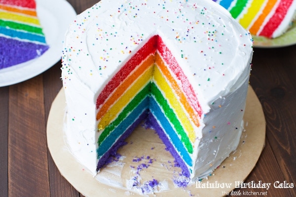 Rainbow Birthday Cake from thelittlekitchen.net