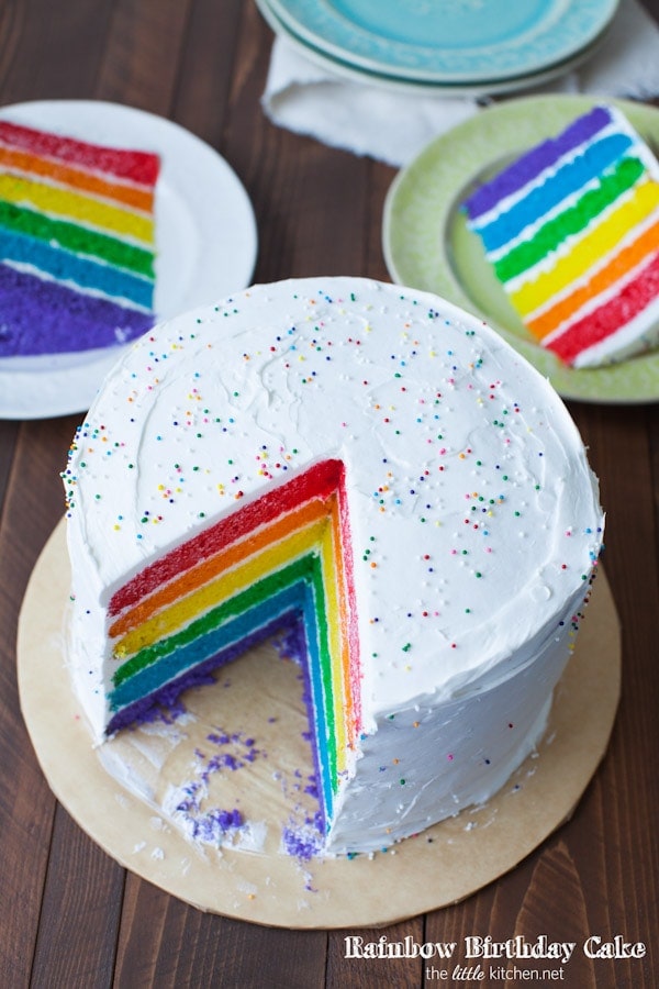 Rainbow Birthday Cake from thelittlekitchen.net