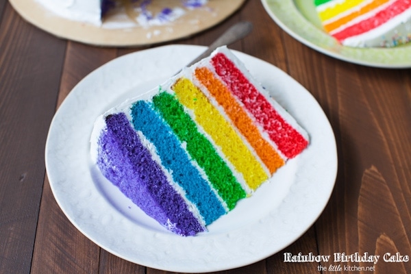 Rainbow Birthday Cake from thelittlekitchen.net