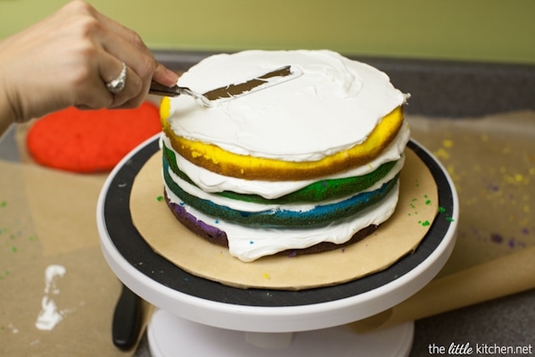 Rainbow Birthday Cake from thelittlekitchen.net